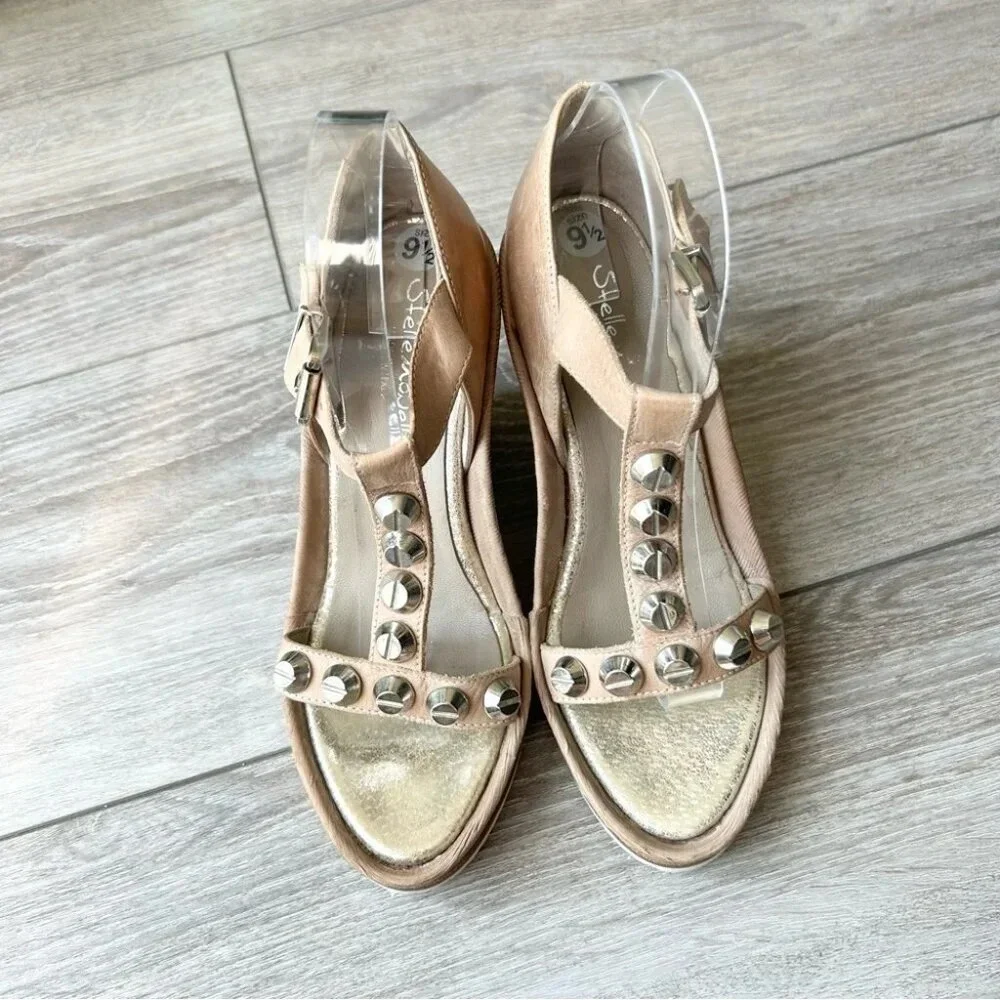 Stelle Monelle Studded T Strap Wedge Heel Sandal Made in Italy